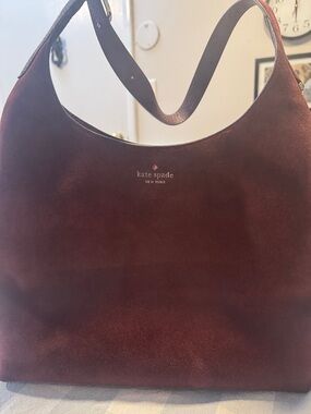 kate spade Burgundy Suede Shoulder Bag